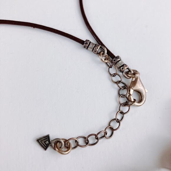 VTG Silpada Triple Threat Sterling Leather Necklace Israel Y2K Minimalist N2053 - Picture 14 of 14